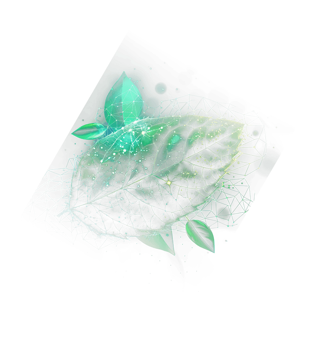 Regenerative leaf network artwork